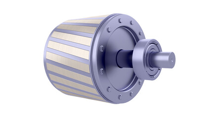 AC Induction Motor Rotor - Squirrel Cage Rotor. High-quality 3D rendering isolated on white background. Ideal for professionals, educational, engineering, and industrial design.
