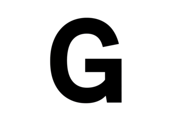 Bold letter G isolated PNG on transparent background, single alphabet character for graphic design and typography use, black glyph