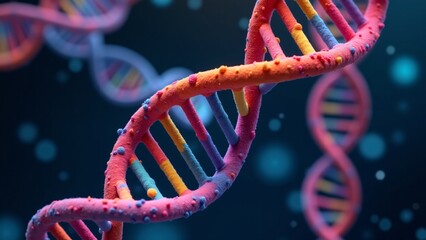 Vibrant 3D DNA Double Helix Structure