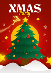 Merry christmas and happy new year social media post template