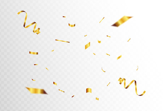 Golden Confetti Streamers Celebrate with Sparkling Festivity and Joyful Moments