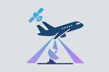 Aircraft communication satellite creating data signals for aerial navigation and traffic management in a complex aeronautical landscape enhancing global connectivity and safety