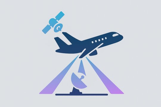 Aircraft communication satellite creating data signals for aerial navigation and traffic management in a complex aeronautical landscape enhancing global connectivity and safety