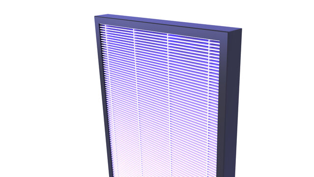 HEPA Filter. High quality Air Filter. 3D rendering Purifier isolated on white background. Ideal for educational, engineering, and industrial design projects.