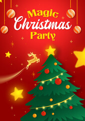 Merry christmas and happy new year social media post template