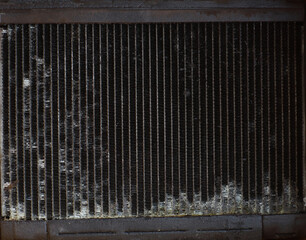 Old car radiator close-up photo