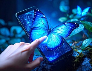 butterfly on a flower, butterfly isolated, butterflies flying, butterflies and flowers, virtual world, technology cyber world, three-dimensional virtual world
