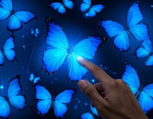 butterfly on a flower, butterfly isolated, butterflies flying, butterflies and flowers, virtual world, technology cyber world, three-dimensional virtual world
