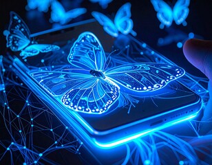 butterfly on a flower, butterfly isolated, butterflies flying, butterflies and flowers, virtual world, technology cyber world, three-dimensional virtual world
