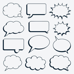 Fototapeta premium Blank Comic Speech and Thought Bubbles Collection