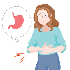 A Woman Suffering Stomach Ache & Digestive Issues