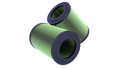 HEPA Filter. High quality Air Filter - based on each other. 3D rendering Purifier isolated on white background. Ideal for educational, engineering, and industrial design projects.