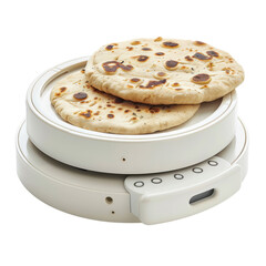 Freshly Made Flatbreads Stacked on Baker Homemade Naan Delicious Meal Creamy Color Isolated Dinner