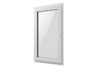 Modern white plastic window PNG illustration isolated on transparent background for architecture design projects Clean and simple style