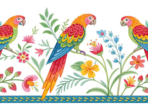Paithani muniya parrot 