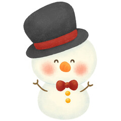 snowman with black hat