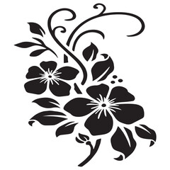 Elegant Black and White Floral Motif Vector