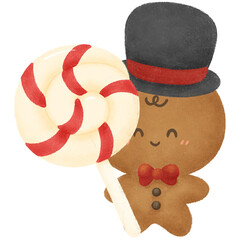 Christmas gingerbread cookies with candy