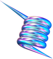 Shiny 3d blue and red, green, and yellow ribbon designs with metal coil decoration vector symbols