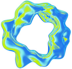 Blue and yellow paint splashes collide in slow motion, forming a vibrant vector illustration of liquid color and light on a white background