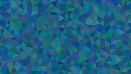 A deep blue and teal mosaic of triangles creates a sophisticated geometric pattern, evoking a sense of depth and contemporary elegance