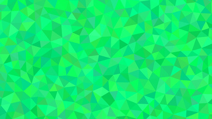 A vibrant mosaic of emerald green and spring green triangles creates a dynamic, geometric pattern, evoking a sense of nature and vitality