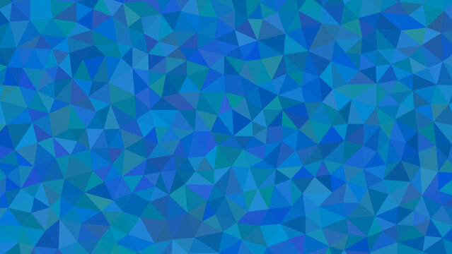 A captivating mosaic of cerulean and sapphire triangles creates a dynamic, geometric pattern, evoking a sense of depth and tranquility