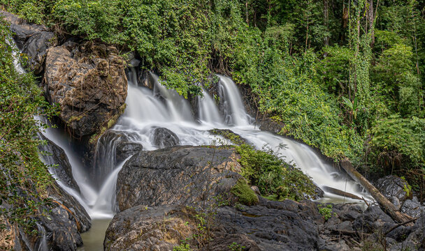 Waterfall in the forest. Thailand Pha Sua Waterfal