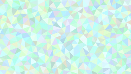 A light and airy abstract background of pastel blue, green, and white triangles creates a refreshing and calming mosaic pattern