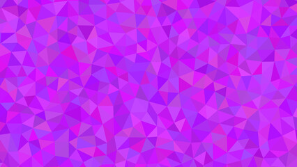 A vibrant abstract background of purple and pink triangles creates a dynamic mosaic pattern with a bold and energetic color scheme