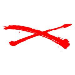 A red cross symbol is a wrong mark or incorrect negative sign vector illustration design