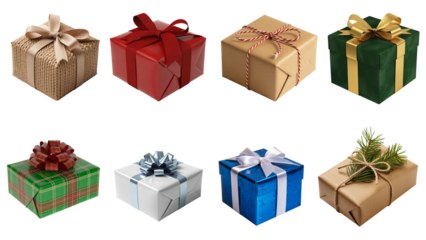 Elegant gift boxes with beautiful ribbons for birthdays, holidays, and special occasions, perfect for Christmas, Valentine's Day, or festive celebrations, adding joy and luxury to any event