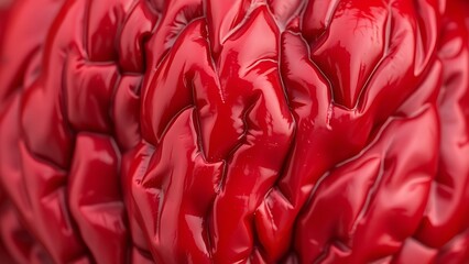 foray. Close-up of deep red wrinkled chili texture showing rich color variations and organic details. menu design, packaging mockups, designed for food delivery and cloud-kitchen brand materials.