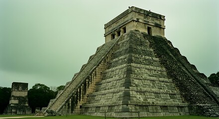 Chichen Itza Pyramid - Ancient Mayan Architecture in Yucatan, Mexico.