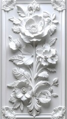 Classic floral wall decor with detailed embossed petals high resolution picture