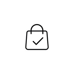 Obraz premium Verified Shopping Bag Checkmark Vector Icon