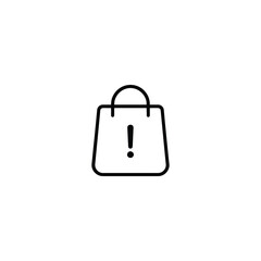 Shopping Bag Alert Exclamation Vector Icon