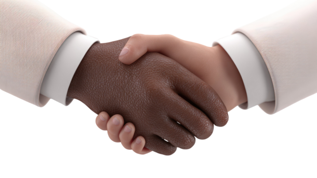 Business handshake agreement between two businessmen in suits demonstrating teamwork and partnership success