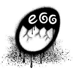 Spray Painted Graffiti egg Sprayed isolated with a white background.