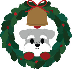 Cute Schnauzer Dog Christmas Elements