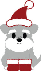 Cute Schnauzer Dog Christmas Elements