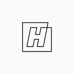 h letter mark square logo vector icon illustration