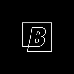 b letter mark square logo vector icon illustration