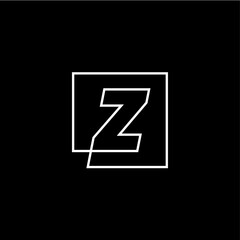 z letter mark square logo vector icon illustration