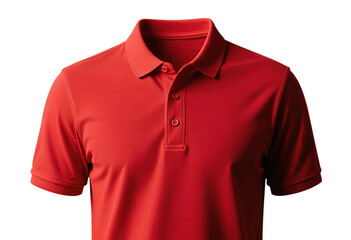 Red polo shirt with collar and short sleeves