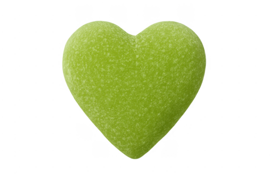 Green fuzzy heart symbol transparent background
