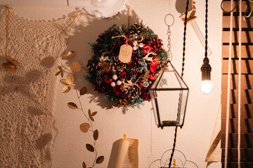 クリスマス,ホリデー,リース,北欧のインテリア