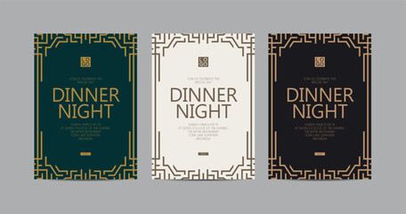 Art Deco Dinner Night Invitation