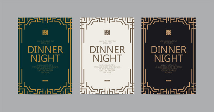 Art Deco Dinner Night Invitation - Powered by Adobe