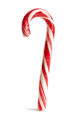 Candy Cane Delight: A vibrant candy cane, adorned with swirling red and white stripes, stands as a sweet emblem of holiday cheer and festive delight.